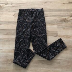 Joseph Ribkoff Black and Brown Paisley Leggings